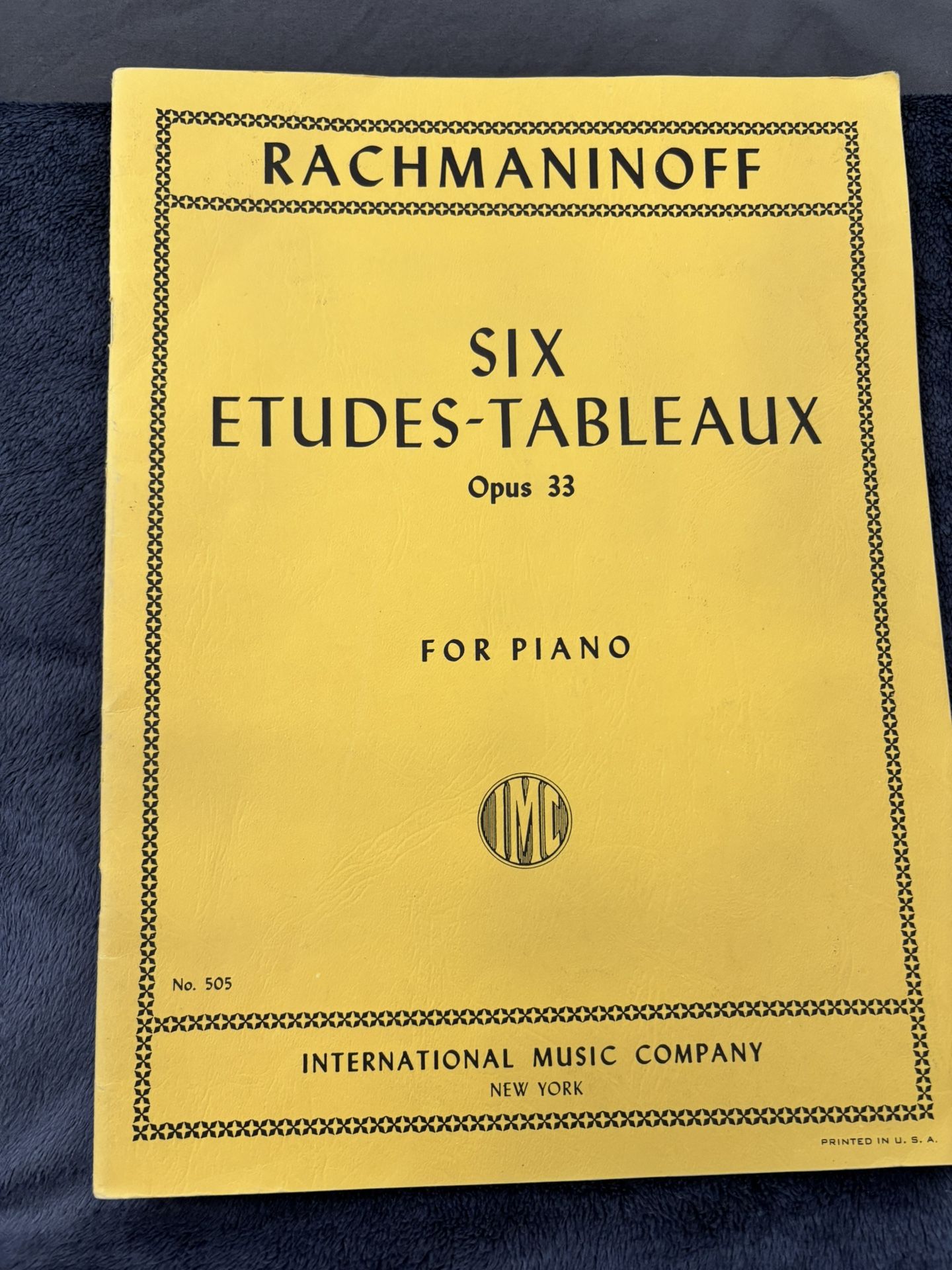 Rachmaninoff Étude Tableaux Sheet Music Book For Piano
