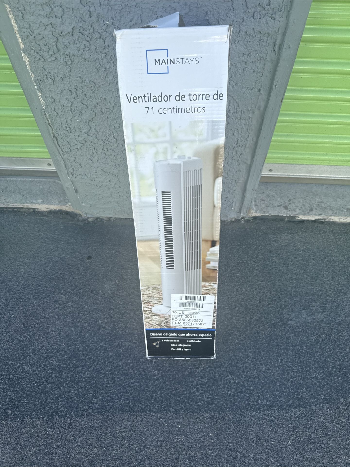 Mainstays Mini 12" Tower Fan With Oscillation And Timer 3 Speeds