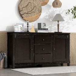Buffet Console Dresser Dinning Room All Wood Storage Cabinet