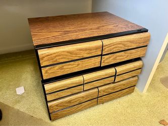 Vintage Faux Wood Grain VHS and Cassette Storage Drawers
