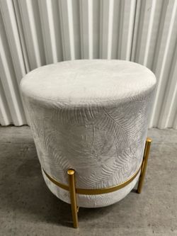 Modern Velvet Ottoman / Accent Stool with Gold Base