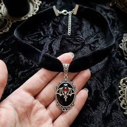 Gothic Bat Choker Necklace (New)