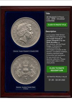 British Elizabeth II Five Pence Coin - Circulated Collectible Coin