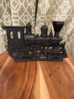 Vintage Cast Iron Steam Engine Locomotive