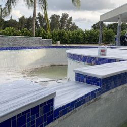 Led Pool Light and Waterfall