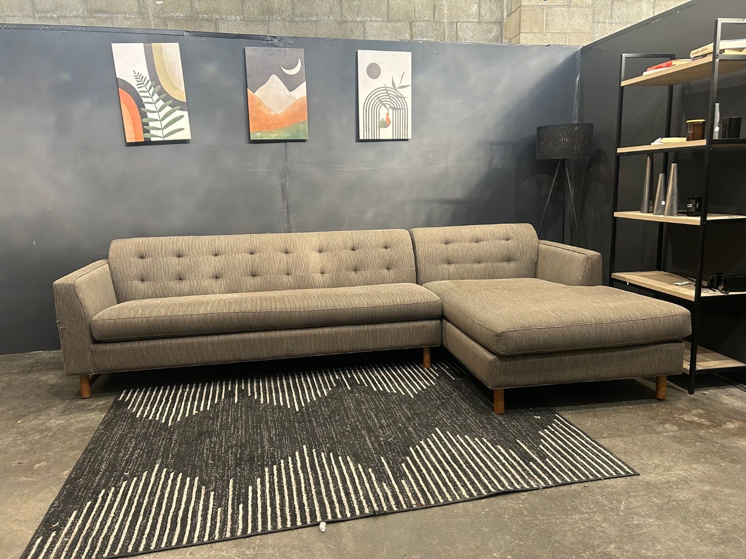 Tufted L Shaped Sectional Sofa with Chaise (Made in USA) - Delivery Available!