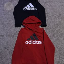 Black and red twin Adidas hoodie both size large. 