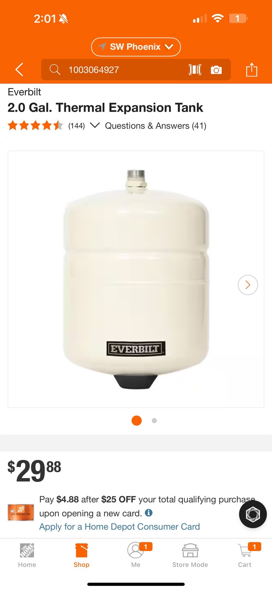 Everbilt 2.0 Gal. Thermal Expansion Tank