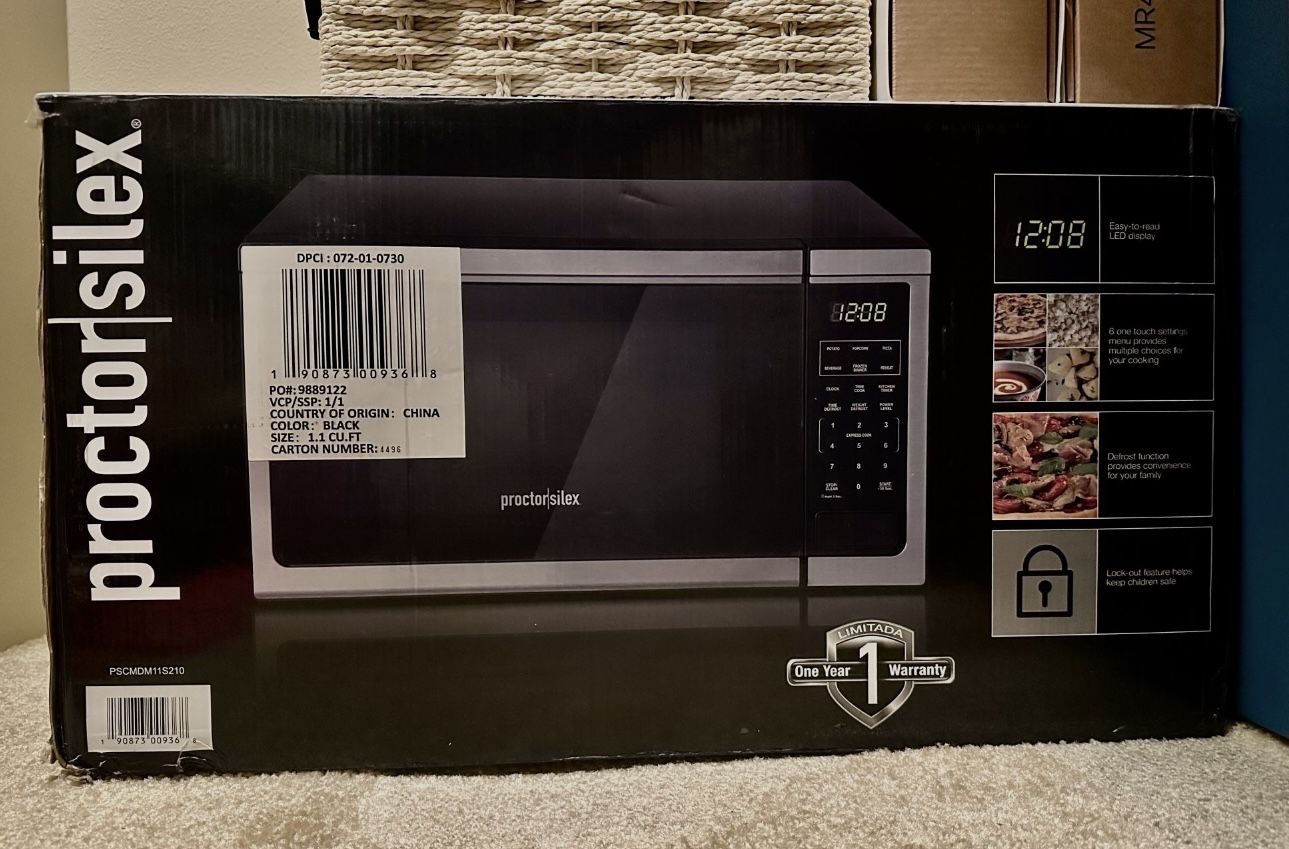 Proctor Silex Microwave Oven - 1.1 cu ft - Stainless Steel 