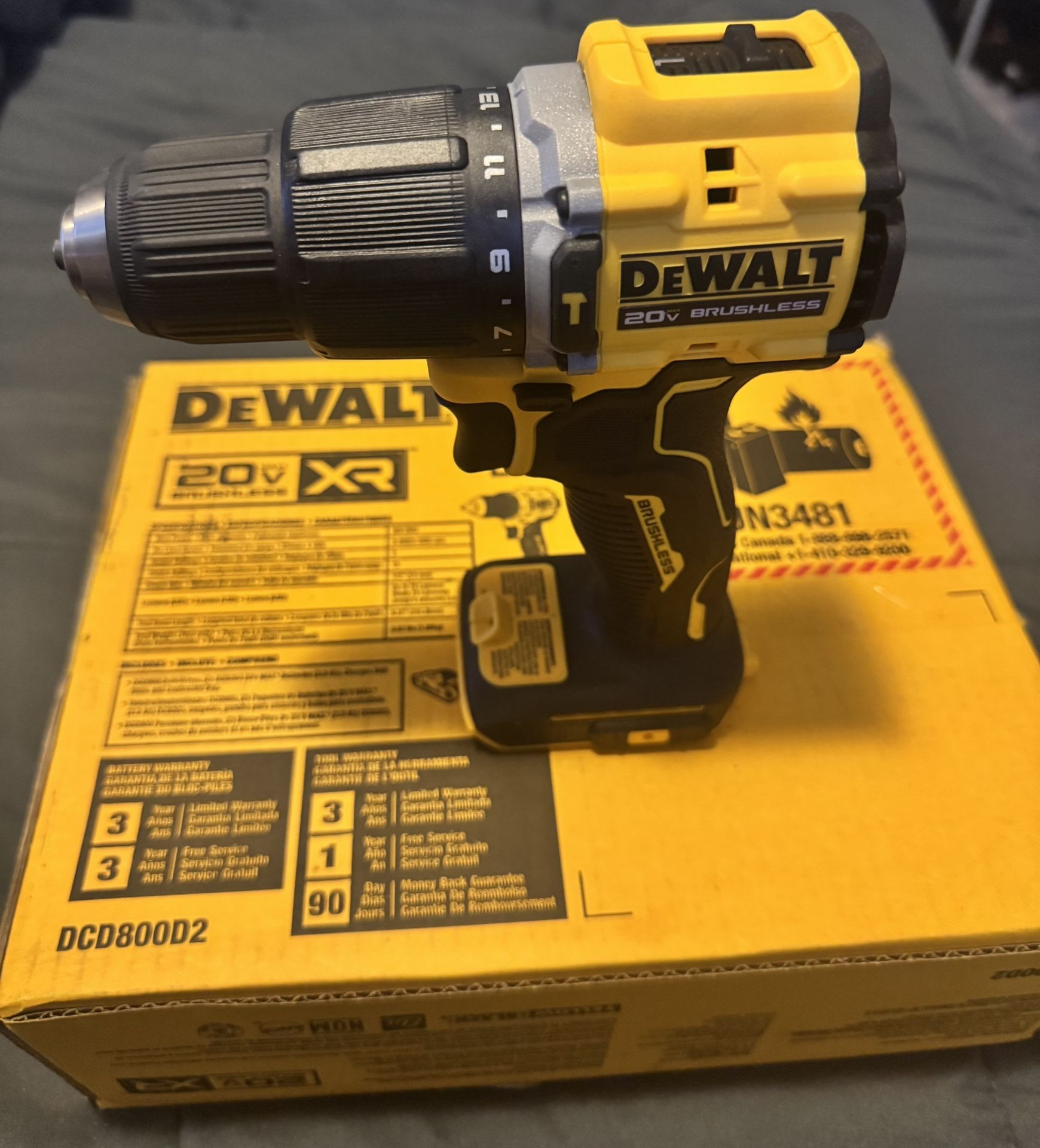 DEWALT 20v Brushless Drill Tool Only!! New