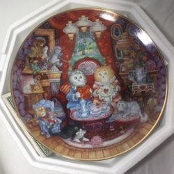 Whistler Wuv Valentine’s Day cat kitty lover collectable plate