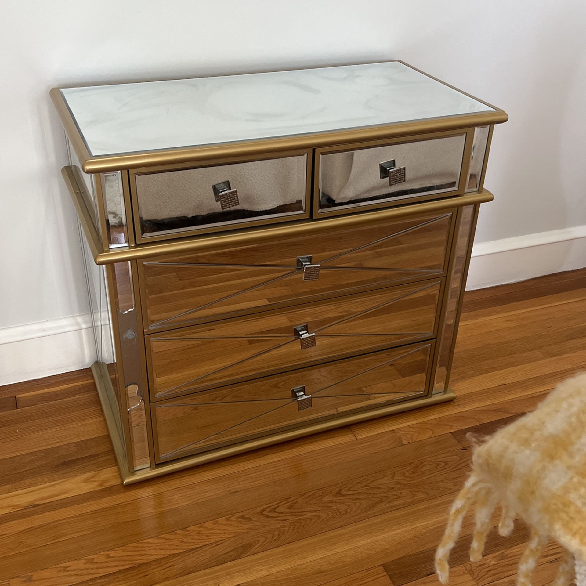 Gold With Mirror Credenza