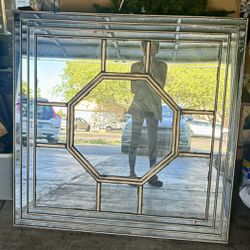 Large 4’x4’ Ashley Furniture Mirror Mercury Octagon