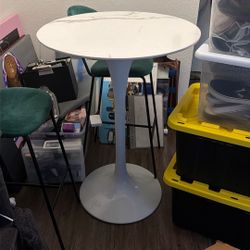Tall Marble Table With Two Free Bar Stools