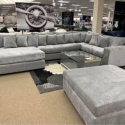 XXL OVERSIZED SECTIONAL Chaise Living Room Sofa Multiple Colors $10 Down 💥NO CREDIT FINANCING💥
