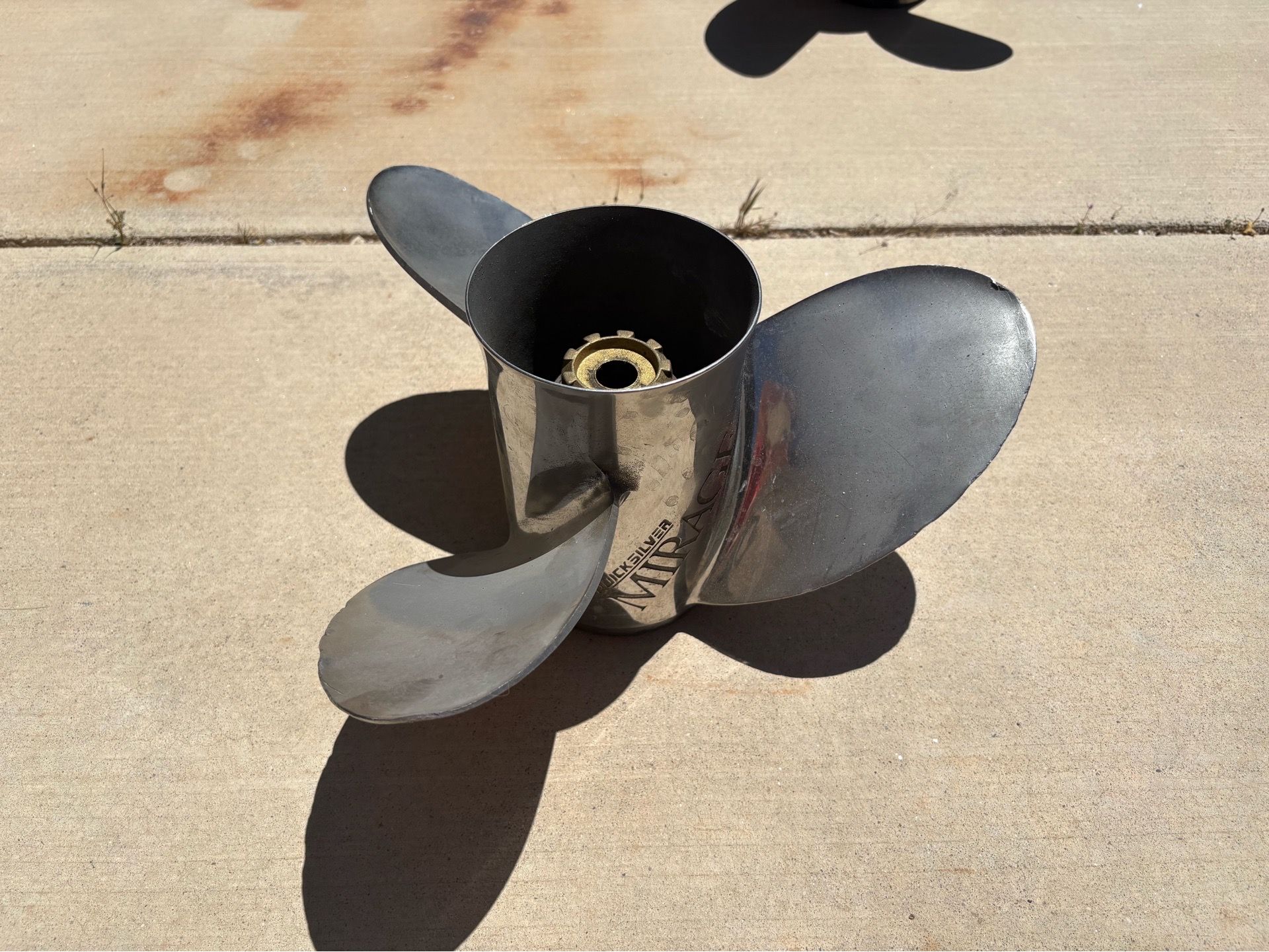 Prop bravo one alpha one Mercury Marine Mirage Plus 3 Blade Stainless Steel 15-1/4" x 19 RH propeller