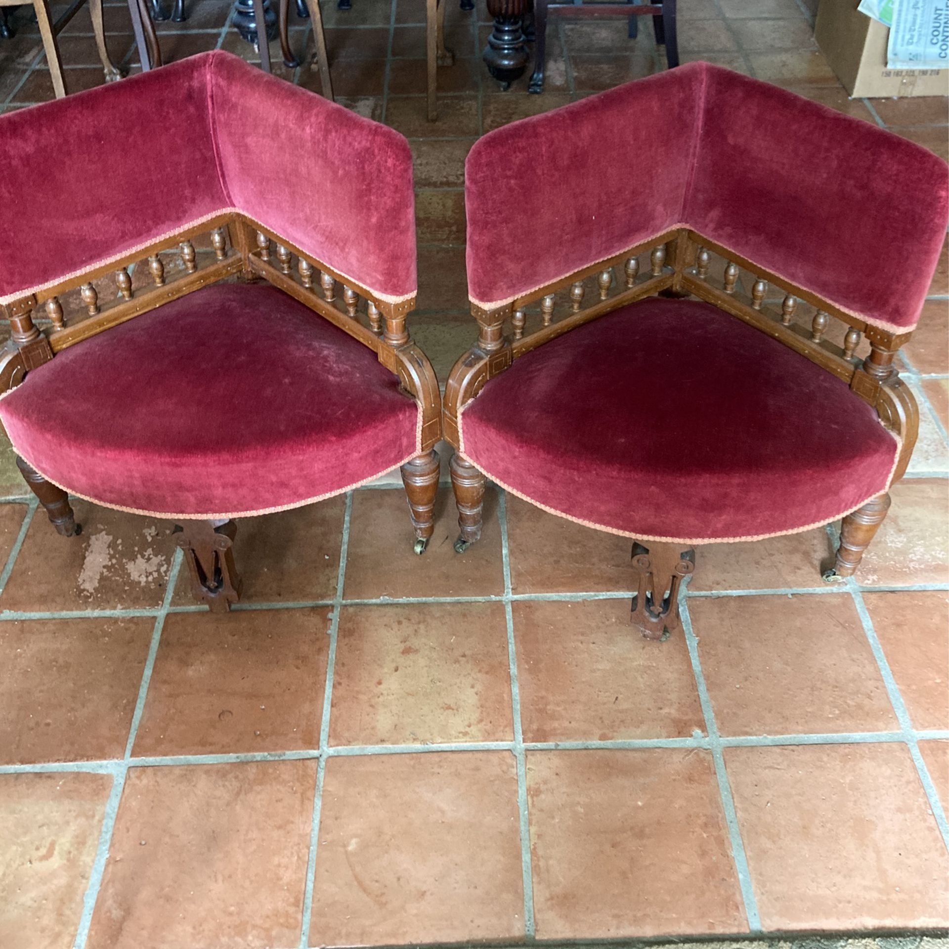 Rare Opportunity! Pair Of Antique Tête-à-Tete Chairs 
