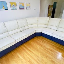 Sectional Leather Motorized Recliner Sofa 6 Seater With 3 Reclines