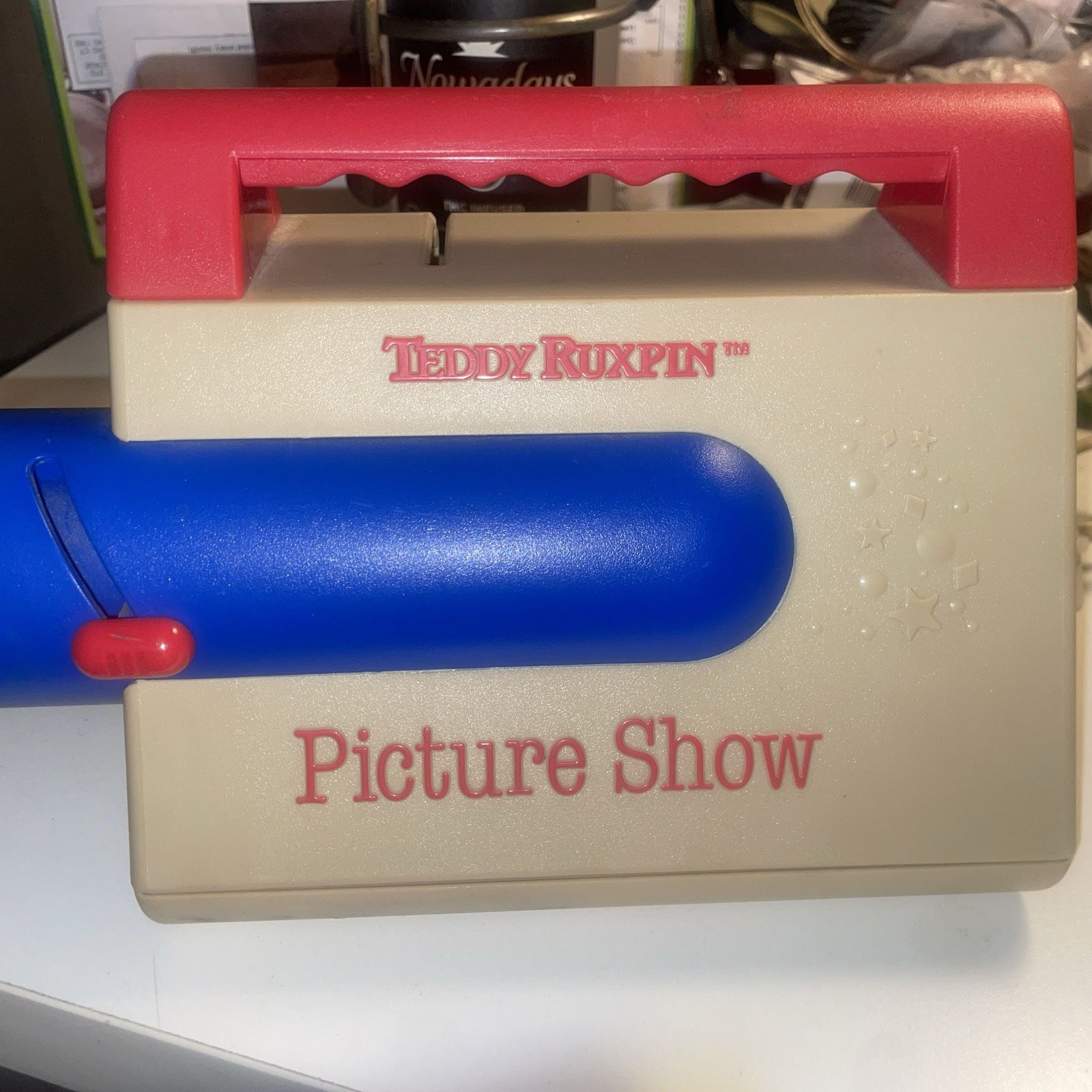 RARE! 1989 TEDDY RUXPIN PICTURE SHOW PROJECTOR WITH STORY REELS & ANIMATION TAPE