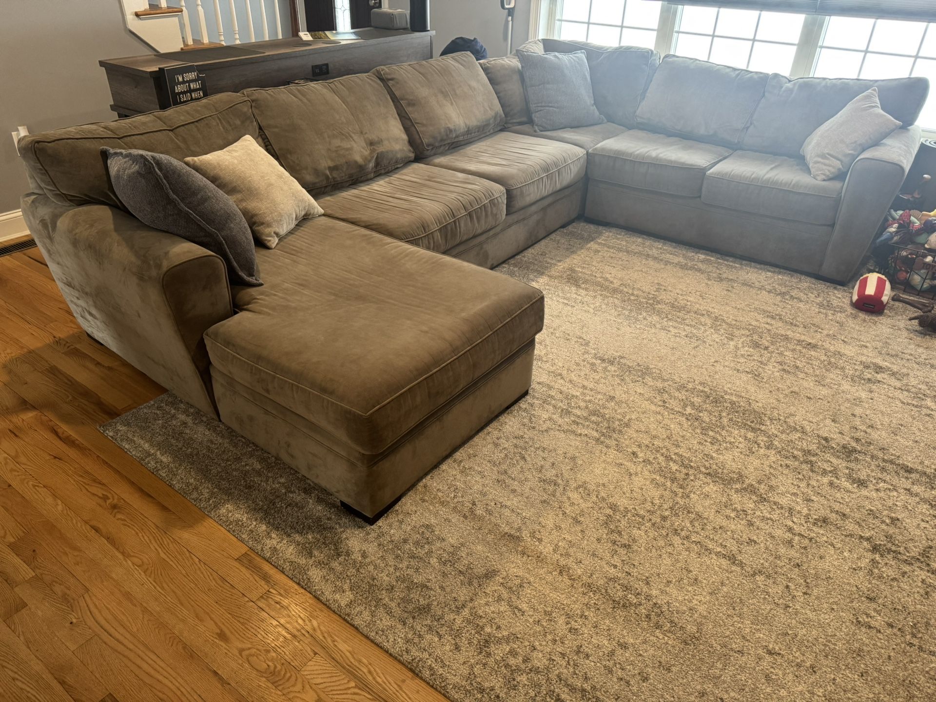 Raymour&Flanigan Grey Microfiber Couch