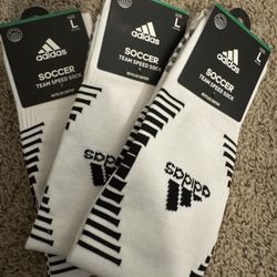 Men’s L White/black Adidas Soccer Socks