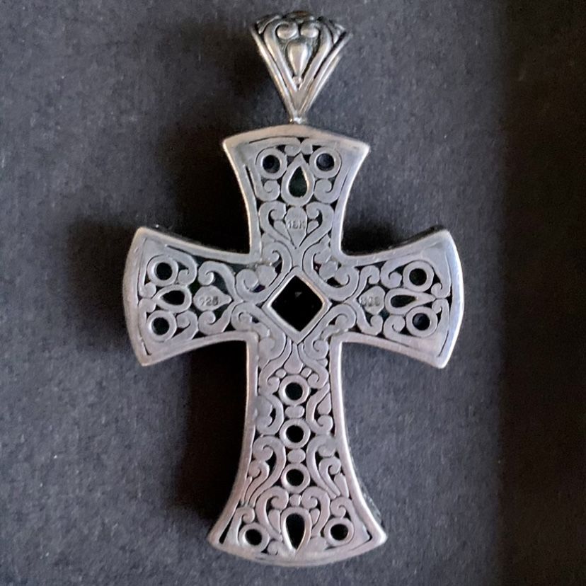 Sterling Silver and 18Kt Gold Cross Pendant