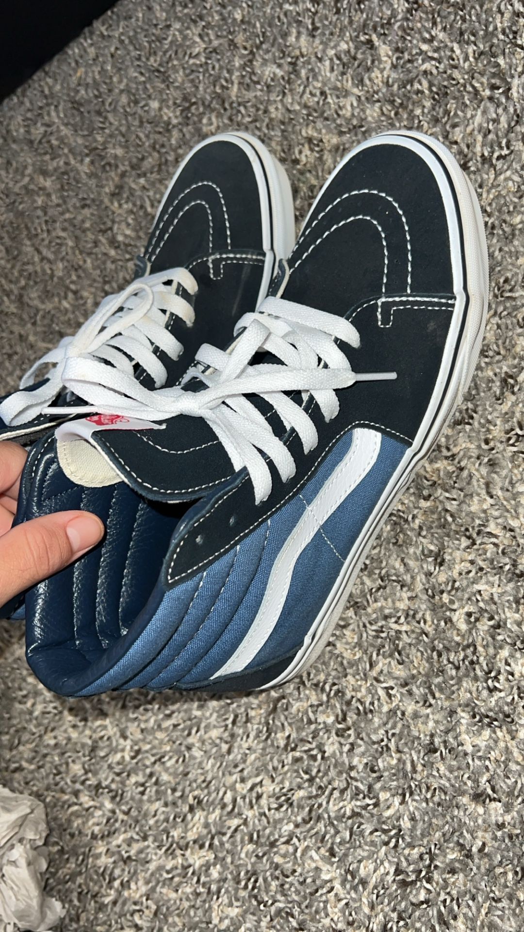 Vans Sk8 Hi Blue Black Vans Sk8-Hi Tapered Sneakers Blue FARFETCH IN