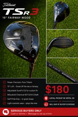 Titleist TSr3 3 wood 15°