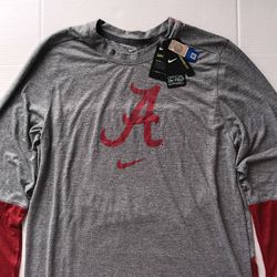 Size L Alabama Crimson Tide Nike On-Field Men's Long Sleeve Dri-Fit Tee Standard Fit