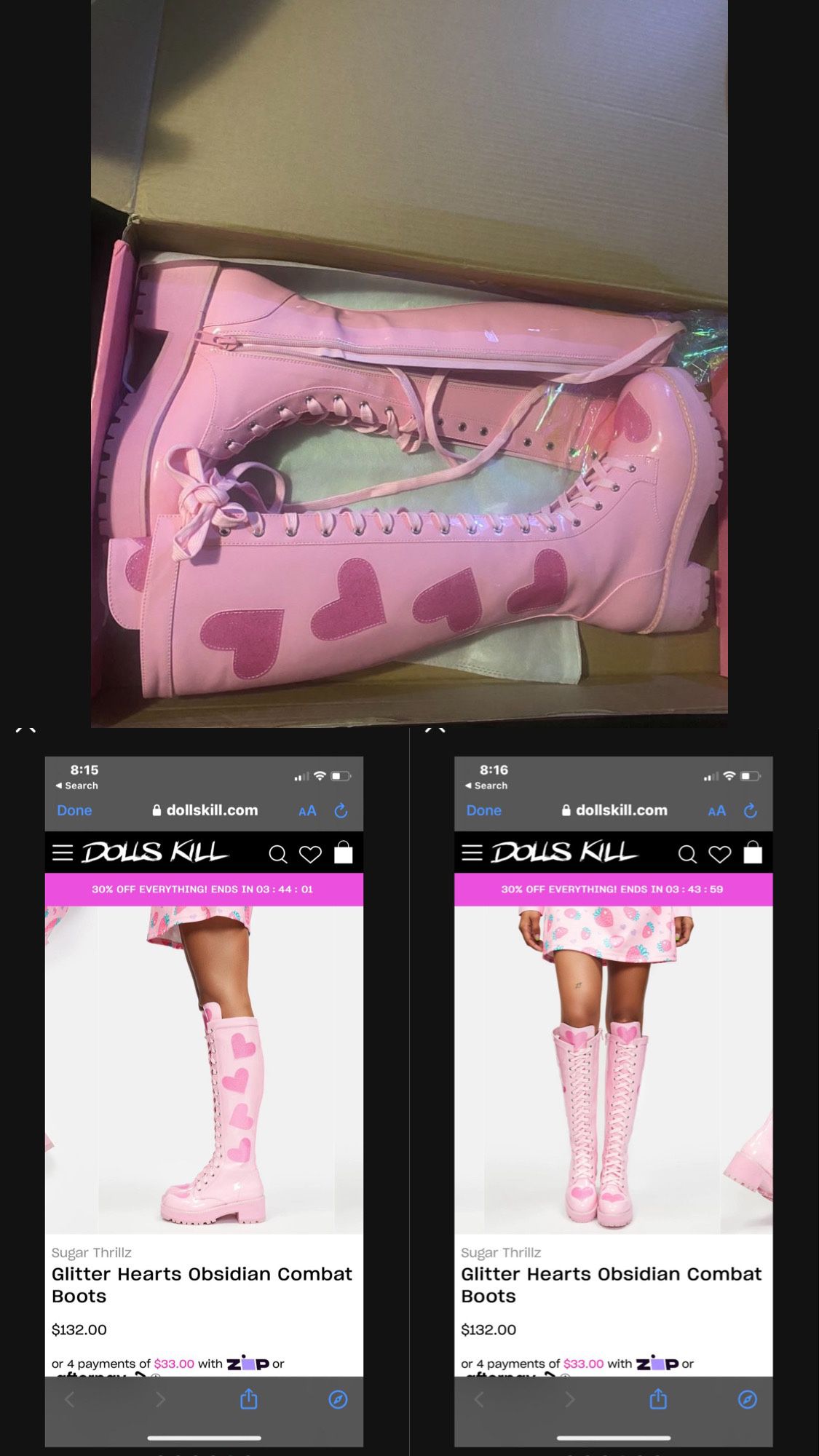 Dolls Kill Pink Boots 
