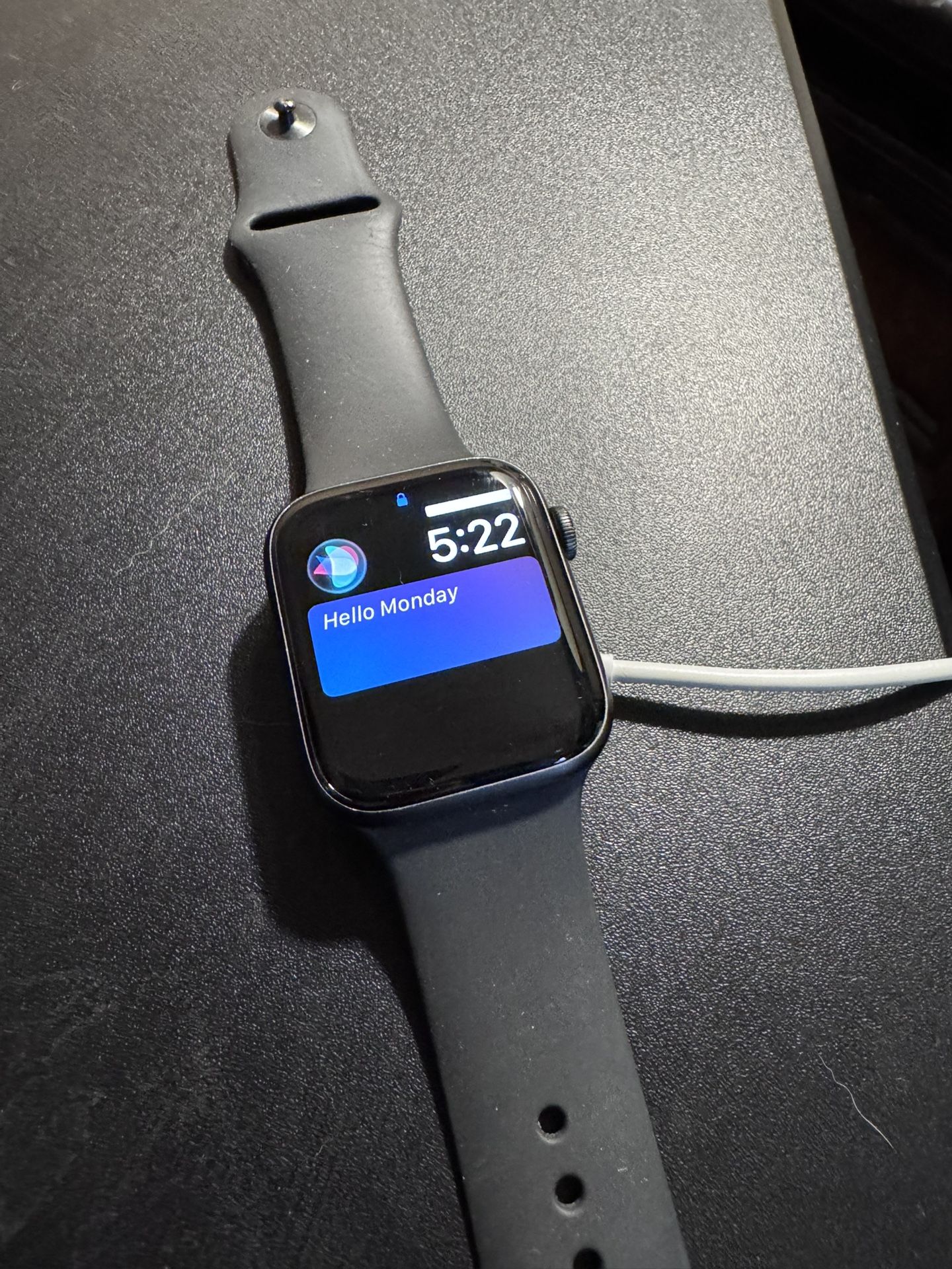 Apple Watch Series 5 GPS + Cellular, 44mm Space Gray Aluminum Case with Black Sport Band - Regular