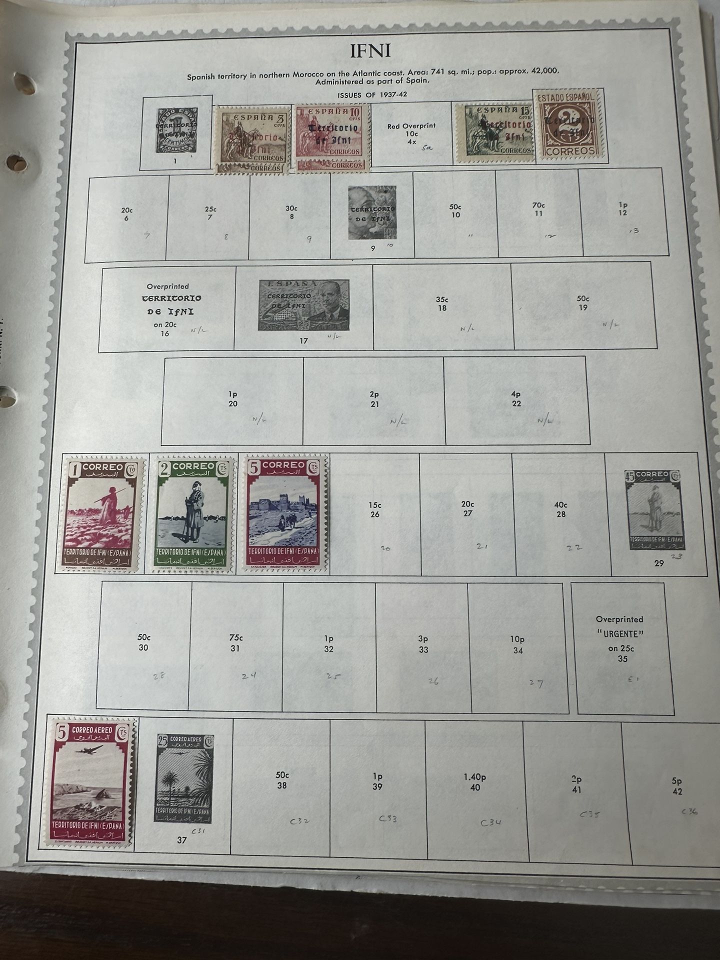 IFNI Spanish Colony Large Group Of 134 Stamps Mint Hinge