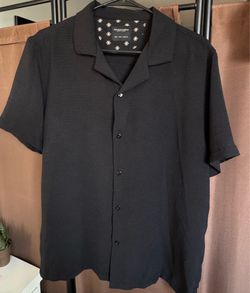 Open collar dress shirt