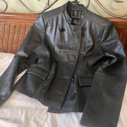 INC 100% Leather Jacket Women’s Size Small 