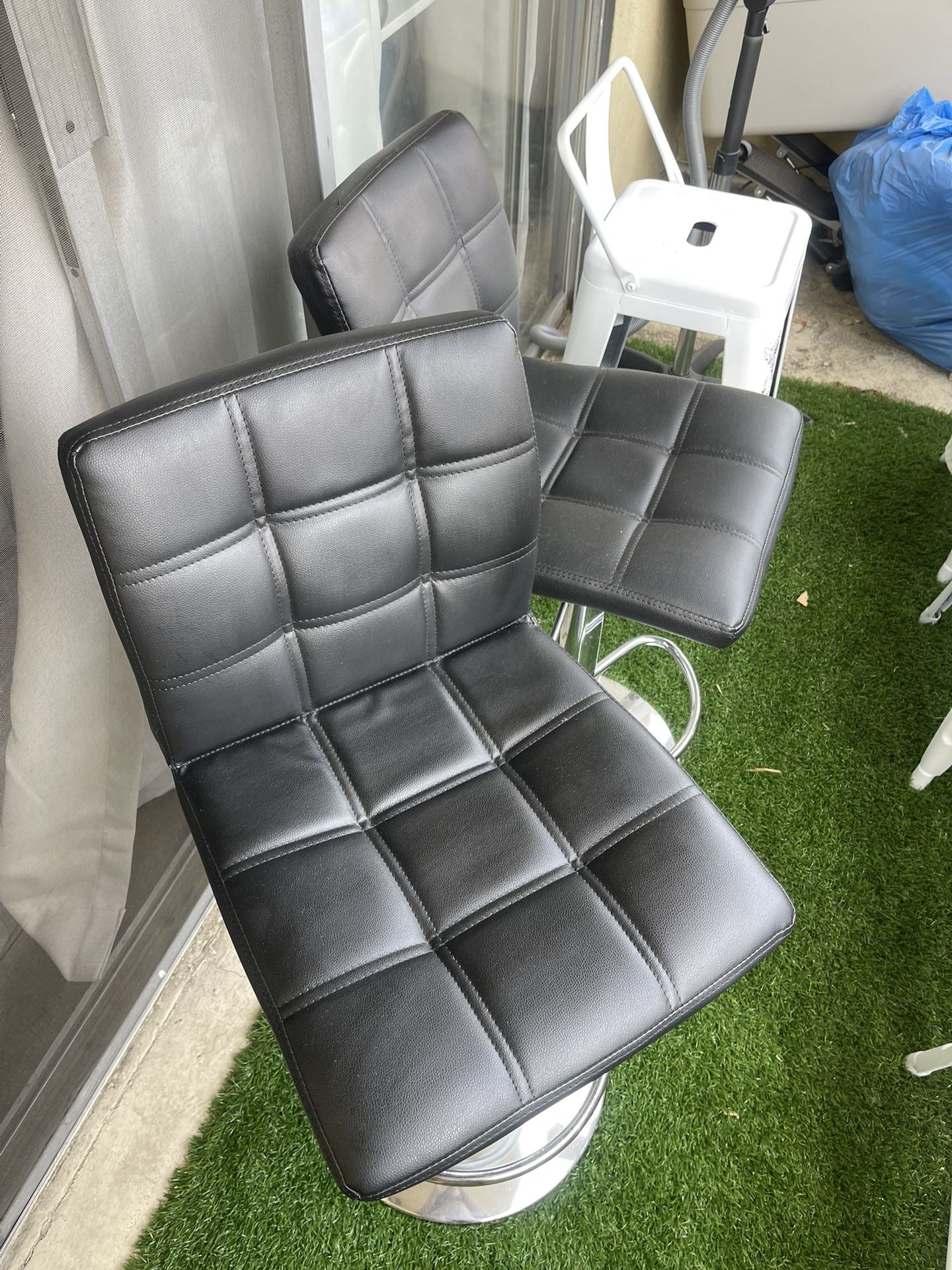 Two Black Bar Stools