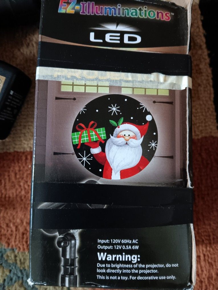 EZ Illumination LED Holiday Projector Santa W/Box Christmas 