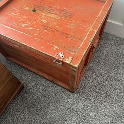 Orange rustic storage chest