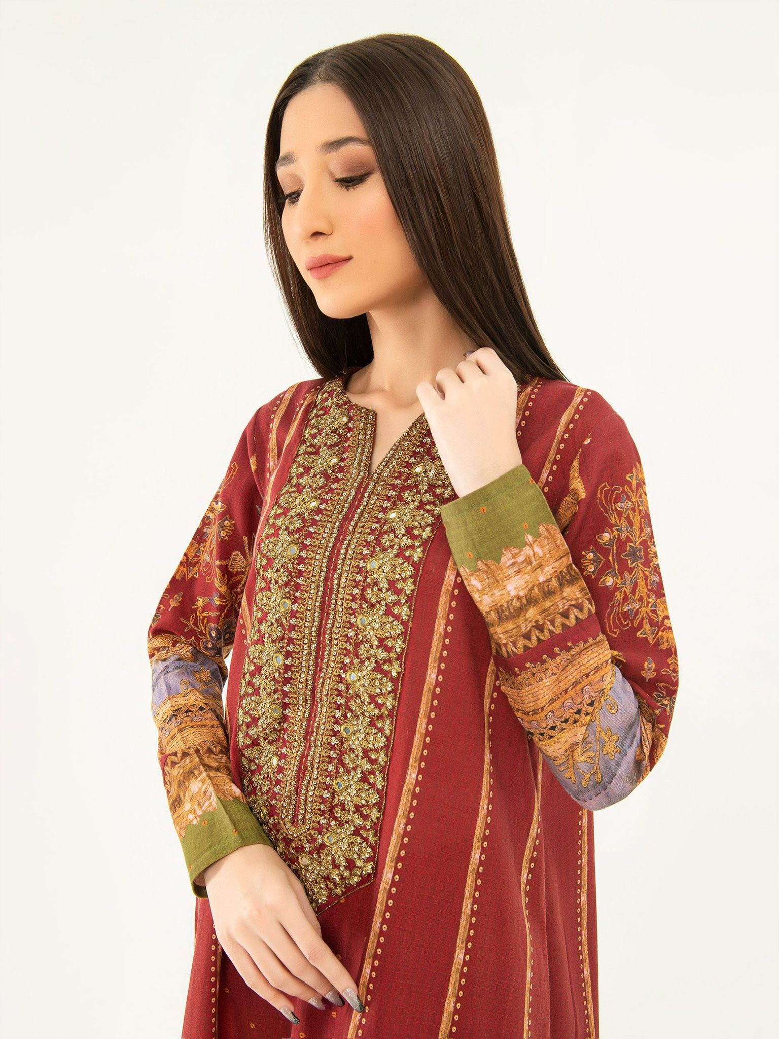 Limelight Indin pakistani embroidered kurta trousers size L 2piece