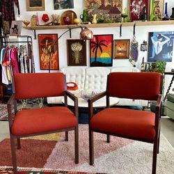 Pair of Vintage Wood Accent Chairs