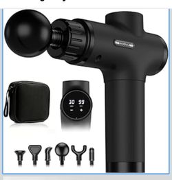 Massage Gun, Deep Tissue Percussion Muscle Massager for Pain Relief, Handheld Electric Back & Neck Massager with 30 Speeds and 6 Massage Heads for Ath