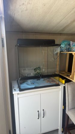 Exo Terra 24x24x18 terrarium w/ light hood and stand