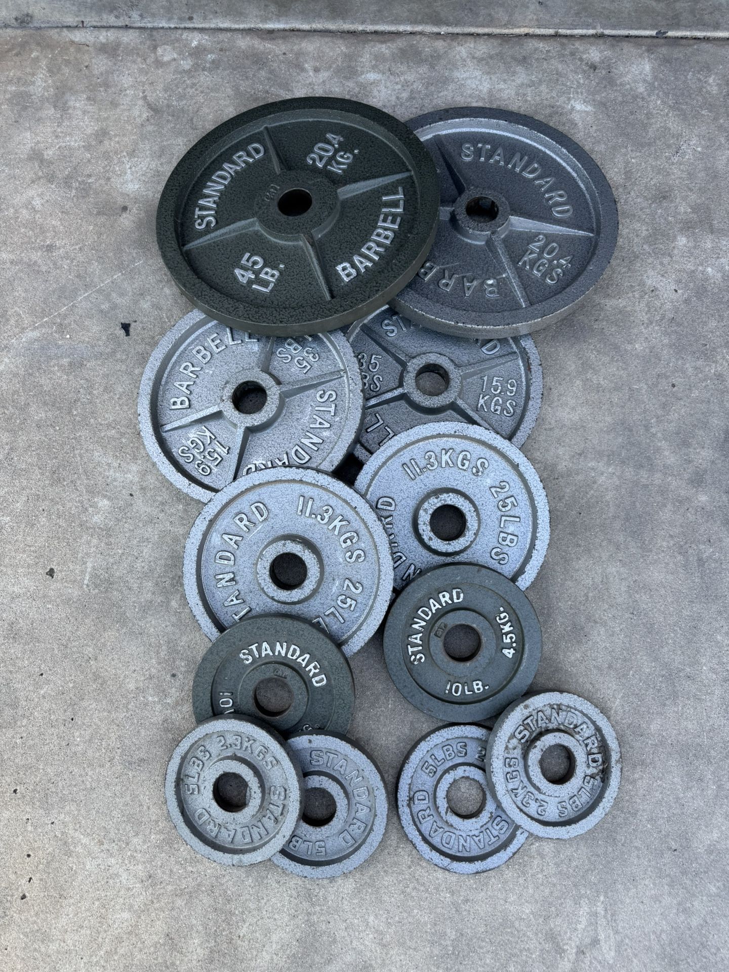 Olympic weights 250lbs total