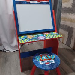 Paw Patrol desk and book shelf with stool
