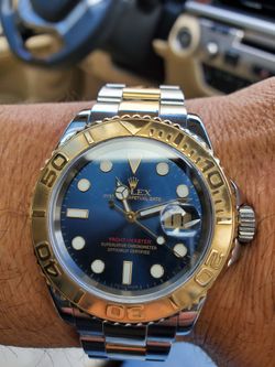 Two Tone Rolex Yacht Master With Blue Face