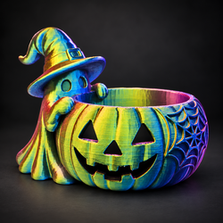 Color-Changing Pumpkin Witch Candy Bowl