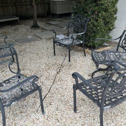 Iron Chairs And Cushion 5 Units 