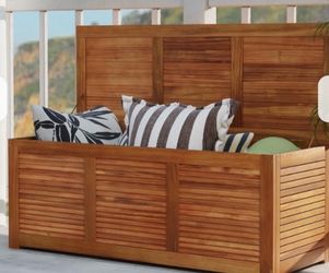 Dreamade 47 Gallon Hope Chest or Deck box, Bench-New in Box, Acacia Wood