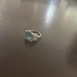 Ring Diamonds And Genuine Blue Stone