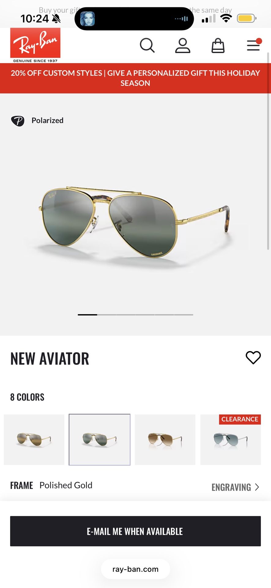 Rayban Aviator Polarized/ Chromance.