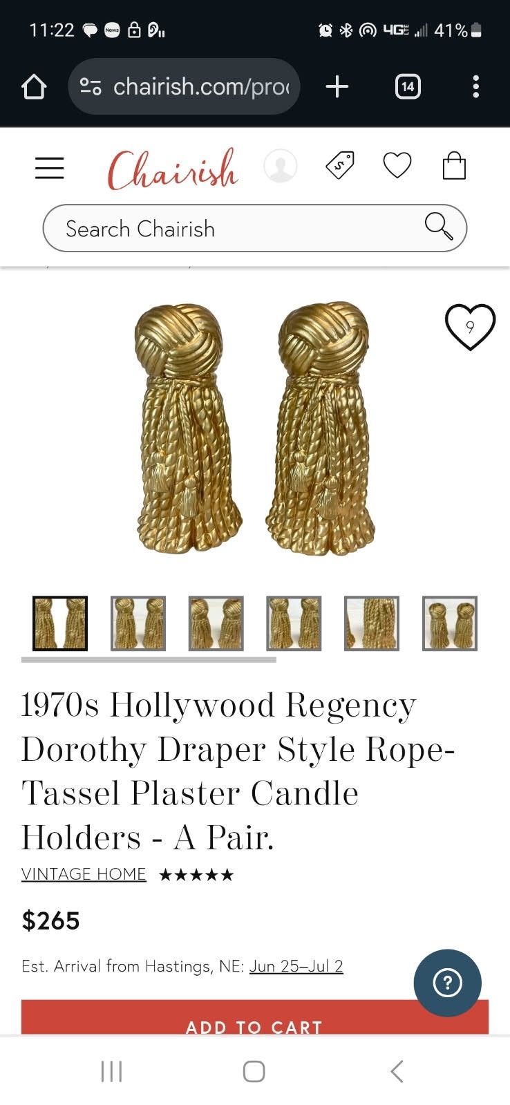 1970 Hollywood Regency Dorothy Tassel Candle Holders